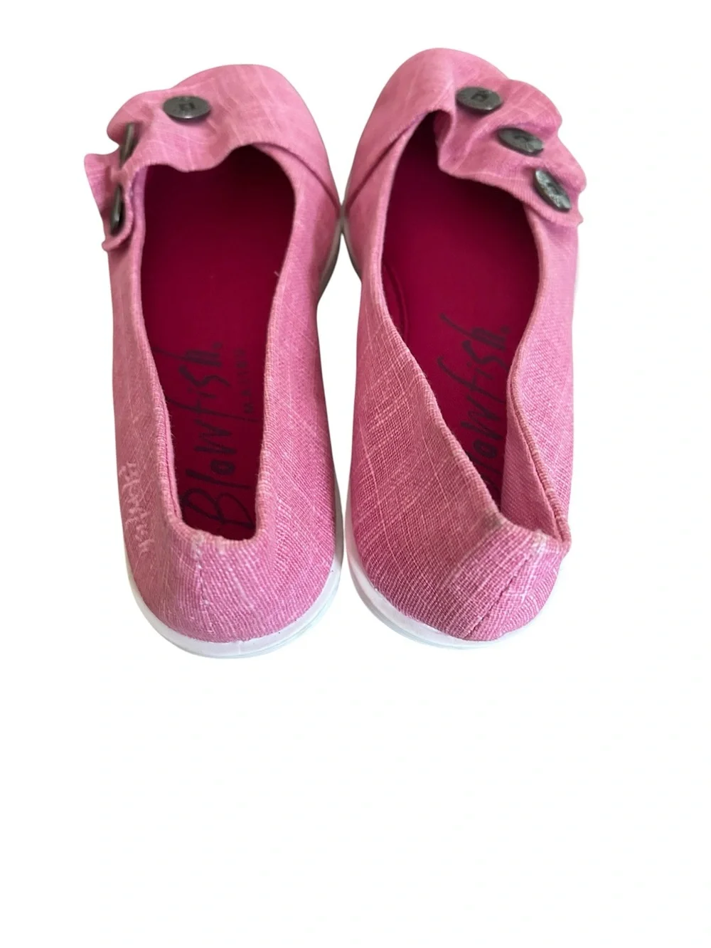 Blow fish Pink girls size 3  Button-Accent Slip-On Flats